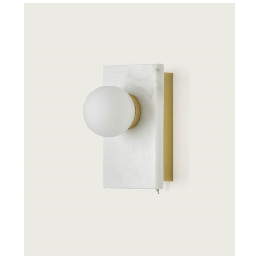 Lan Brass Metal Wall Light with Marble Base