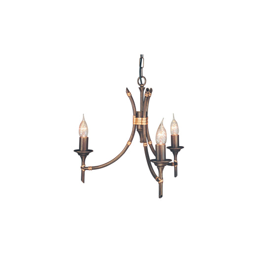 Bamboo 3-Light Chandelier Bronze Patina