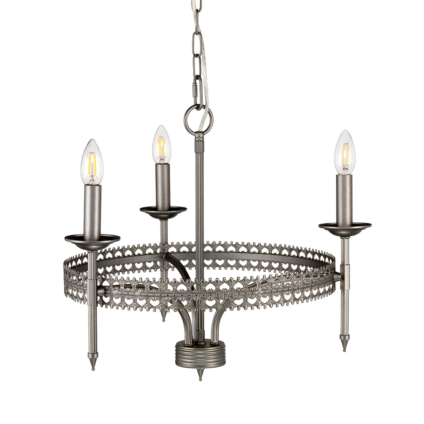 Crown 3-Light Chandelier Iron Gate