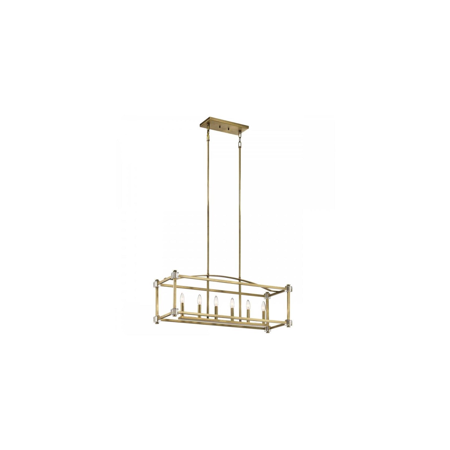 Cayden 6-Light Linear Pendant Natural Brass