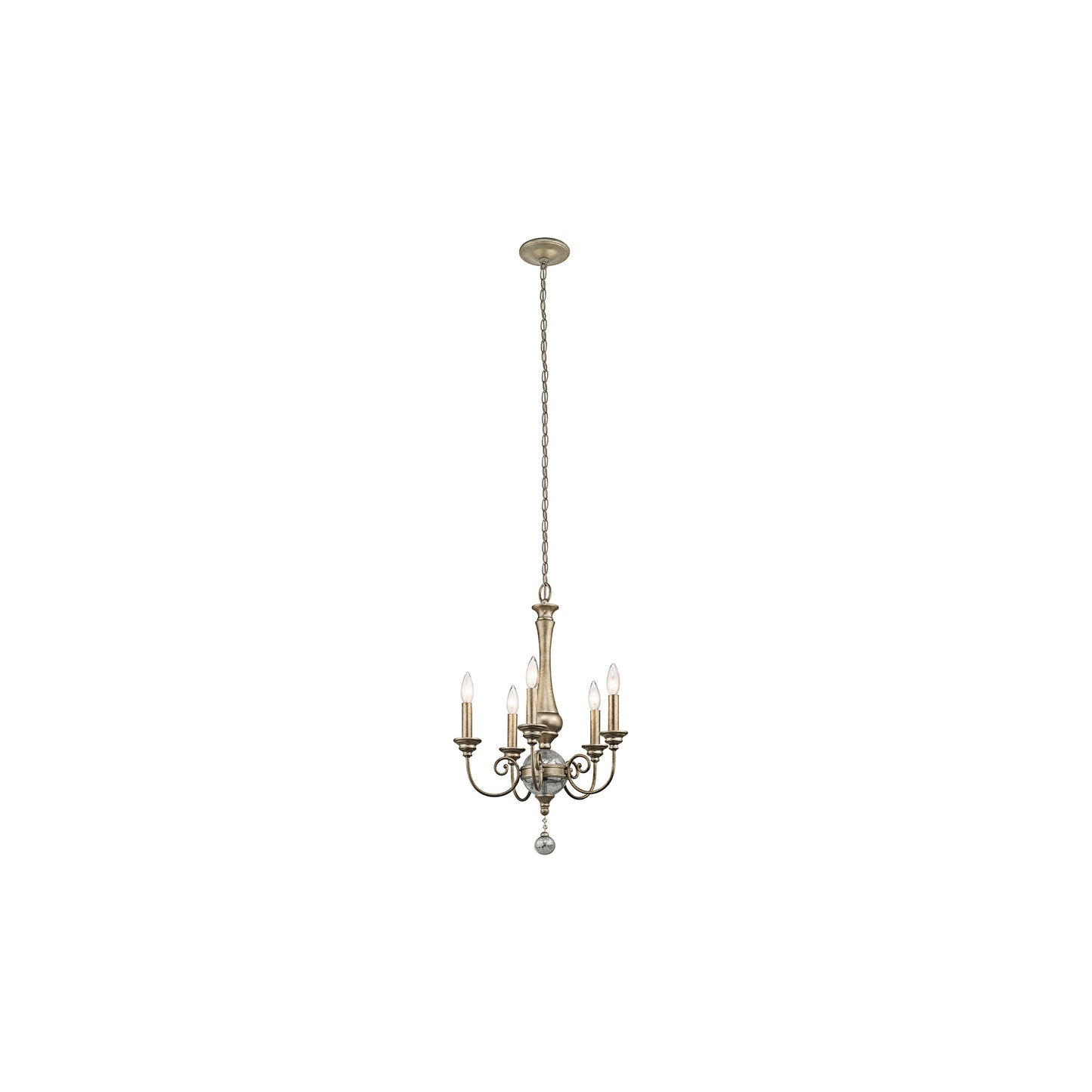 Rosalie 5-Light Mini Chandelier Sterling Gold