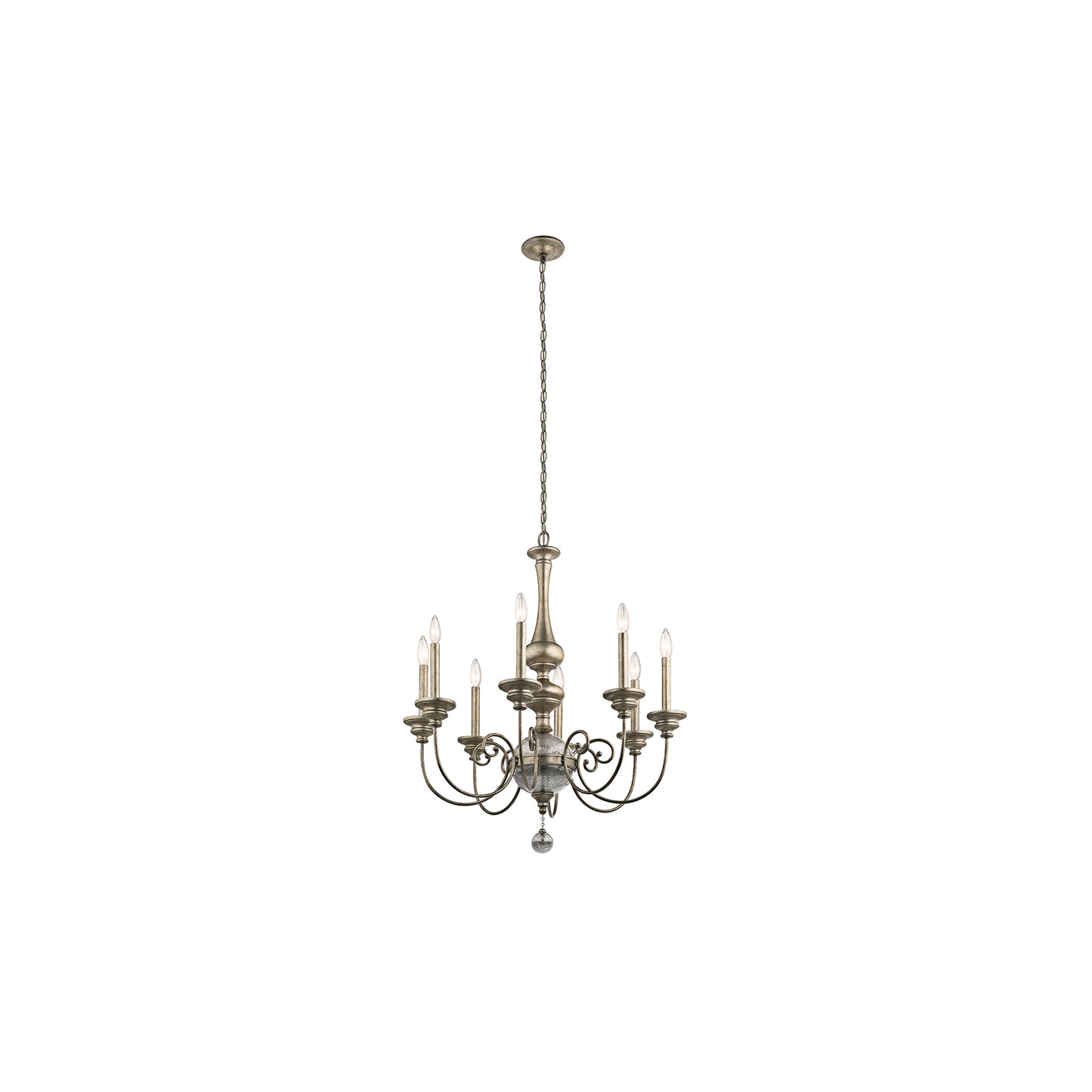 Rosalie 8-Light Chandelier Sterling Gold