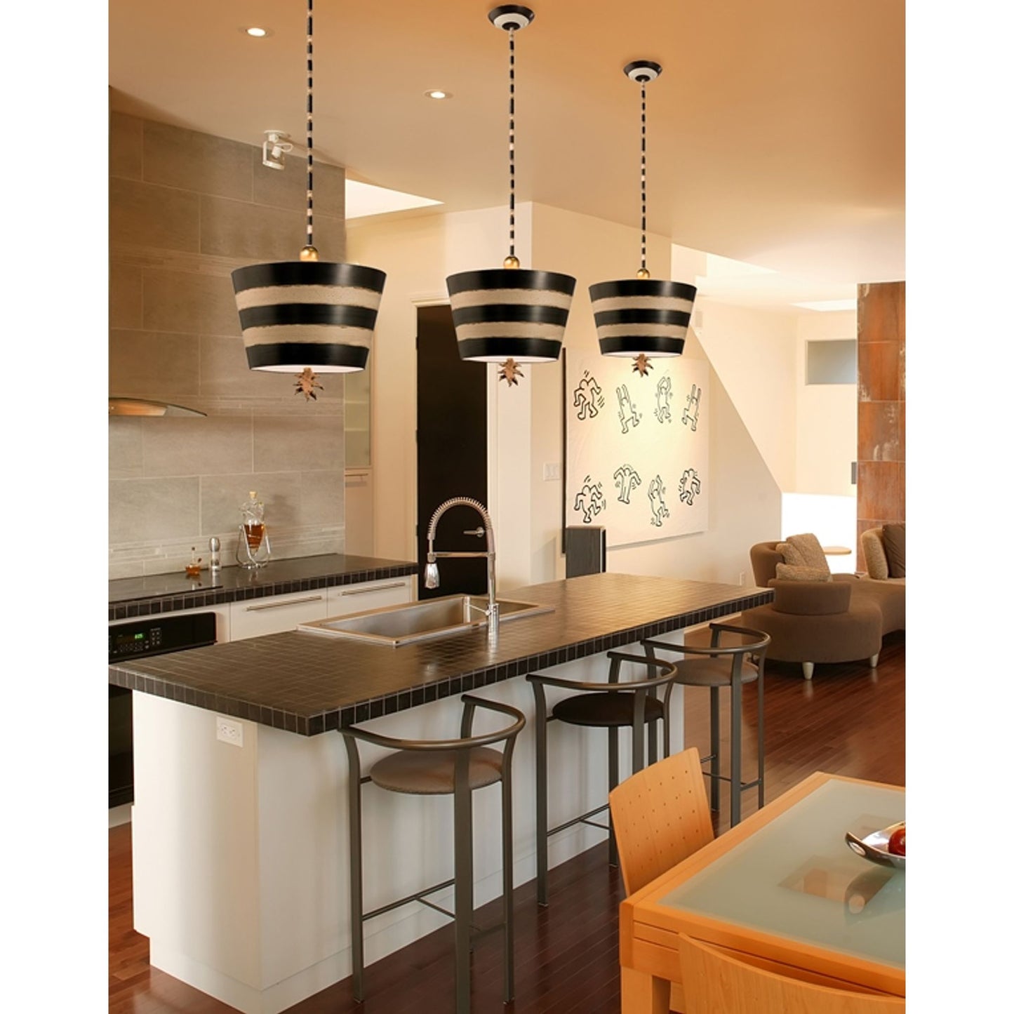 South Beach 1-Light Pendant Black & White