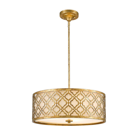 Arabella 3-Light Duo-Mount Large Pendant Distressed Gold