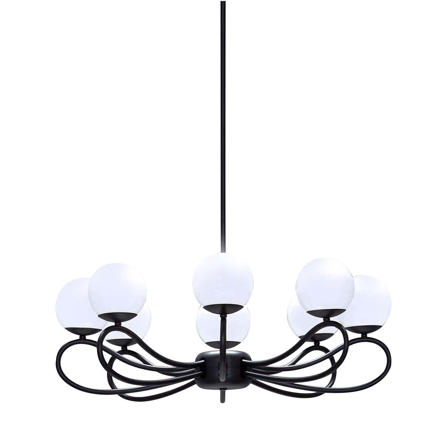 Papillon 8-Light Chandelier with White Glass