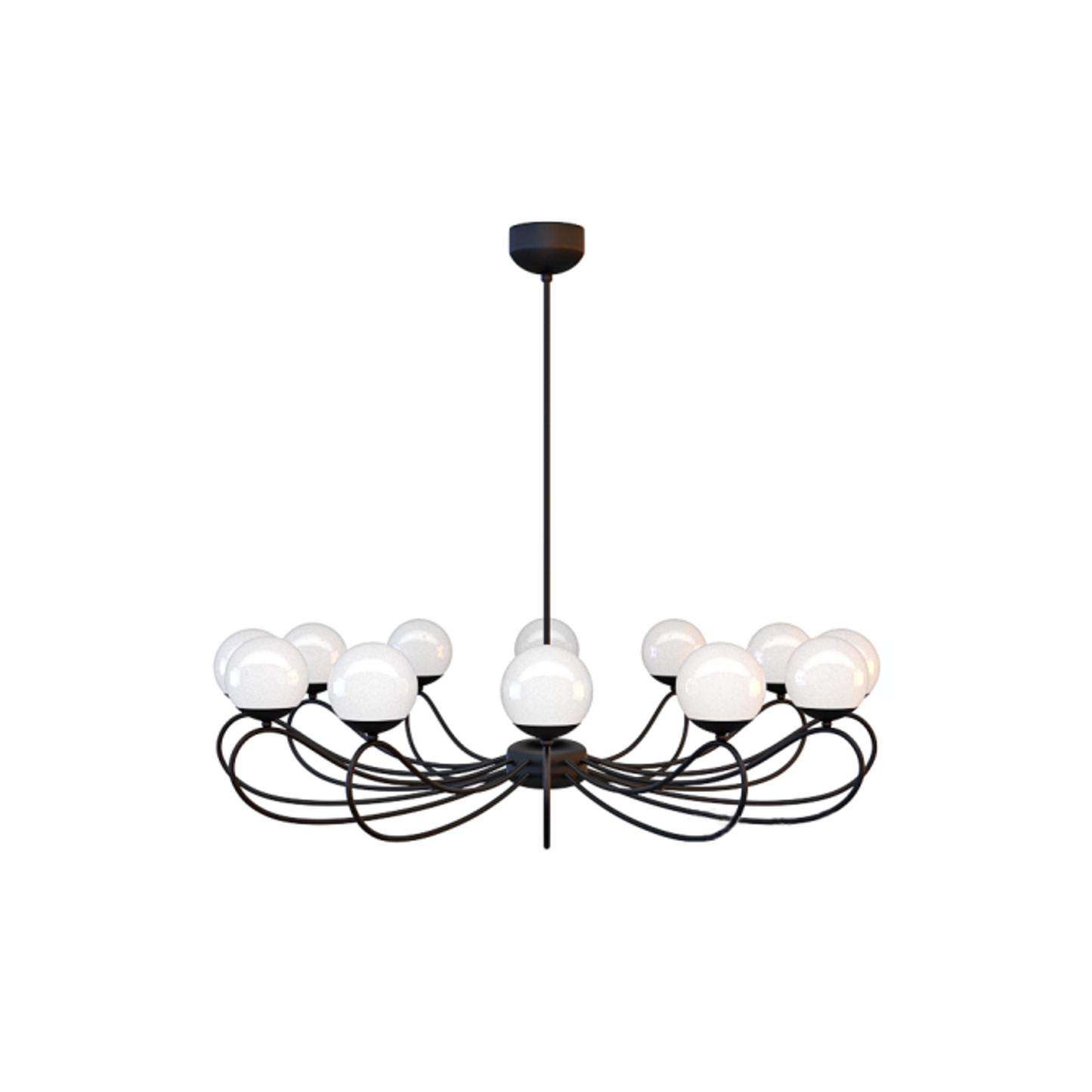 Papillion Dia 90 12-Light Chandelier with White Glass