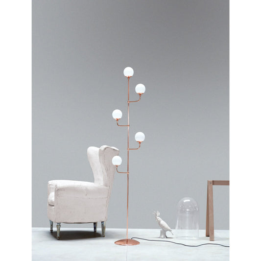 Dots 5-Light Floor Lamp with White Glass