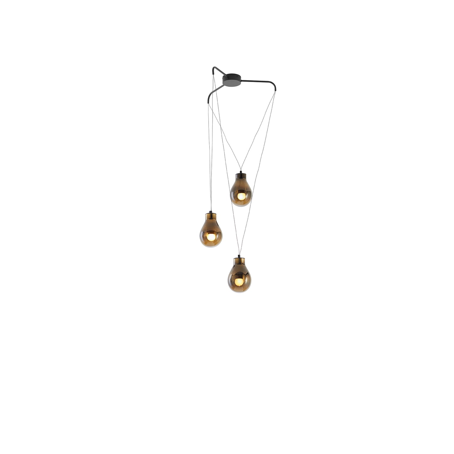 Rain 3-Light Pendant Matt Black