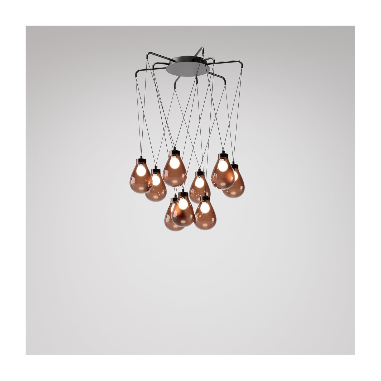 Rain 9-Light Pendant Matt Black