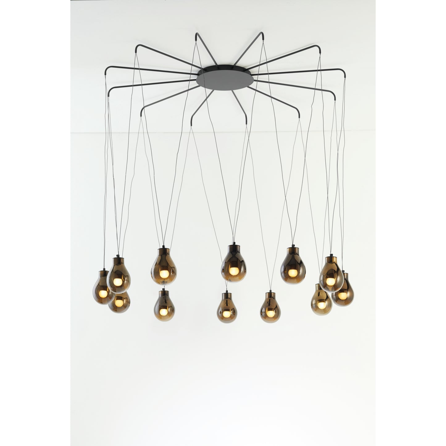 Rain 12-Light Pendant Matt Black