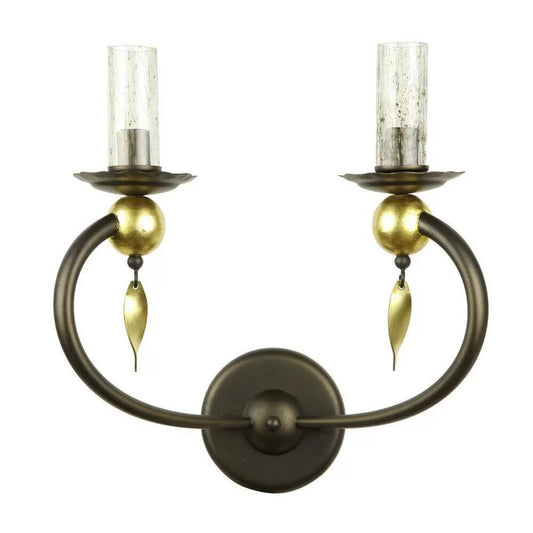 Iris CL Double Wall Light with Brass Details