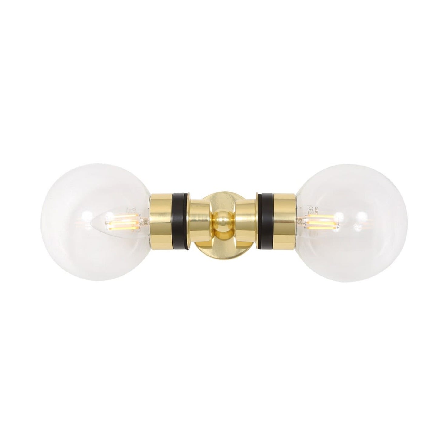 Poole Double Glass Globe Bathroom Wall Light IP65