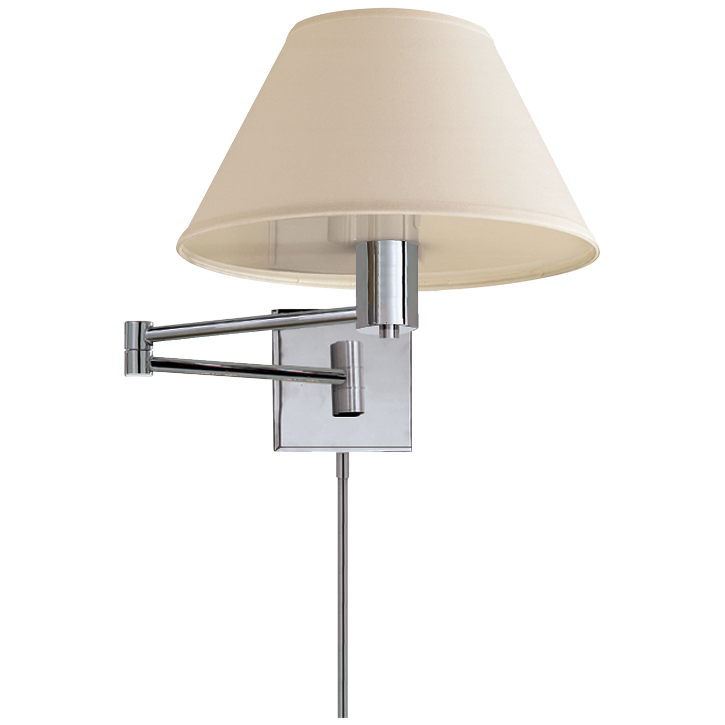 Classic Swing Arm Wall Lamp with Linen Shade