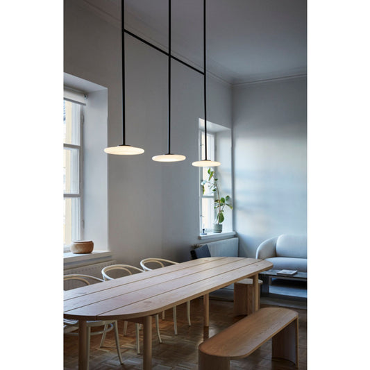 Ihana 100 3-Light LED Pendant in Black with Opal Glass