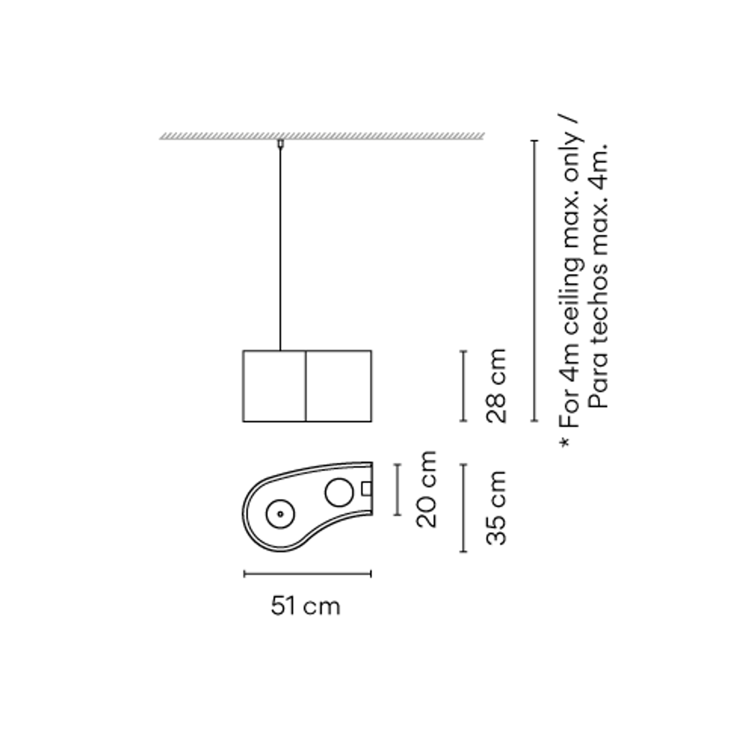 Ameba 2200 2-Light LED Pendant