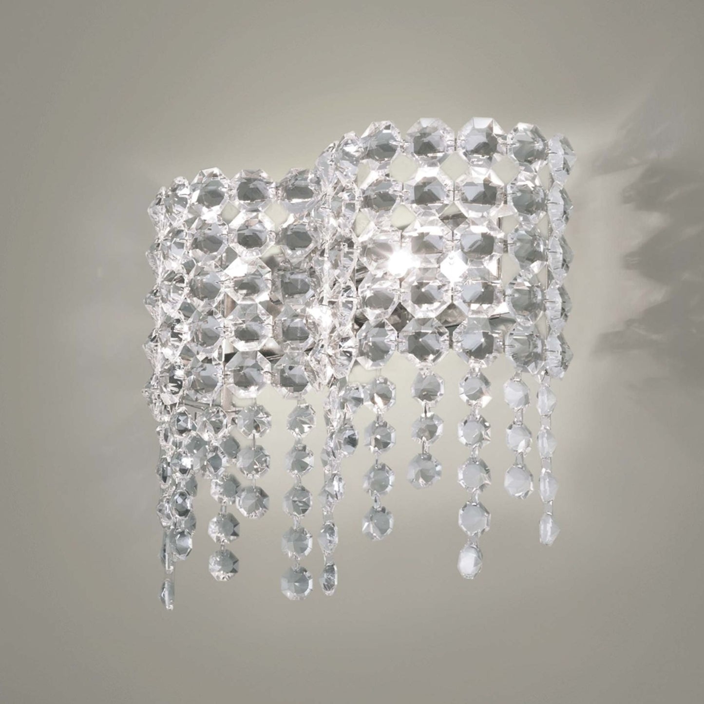 Giada AP-CP Wall Light Shiny Nickel with Octagonal Crystals