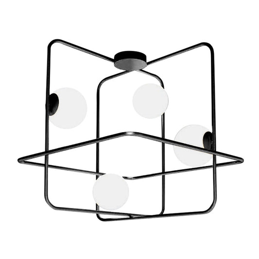 Intrigo Square Ceiling Light with Glass Ball