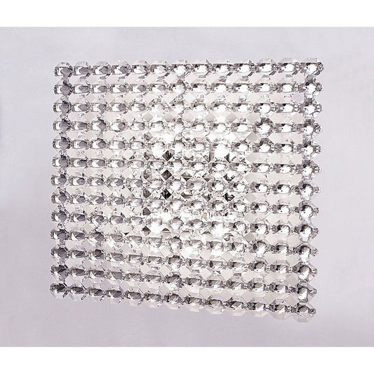 Topazio AP 39x39 4-Light Wall Lamp Nickel with Octagonal Crystals