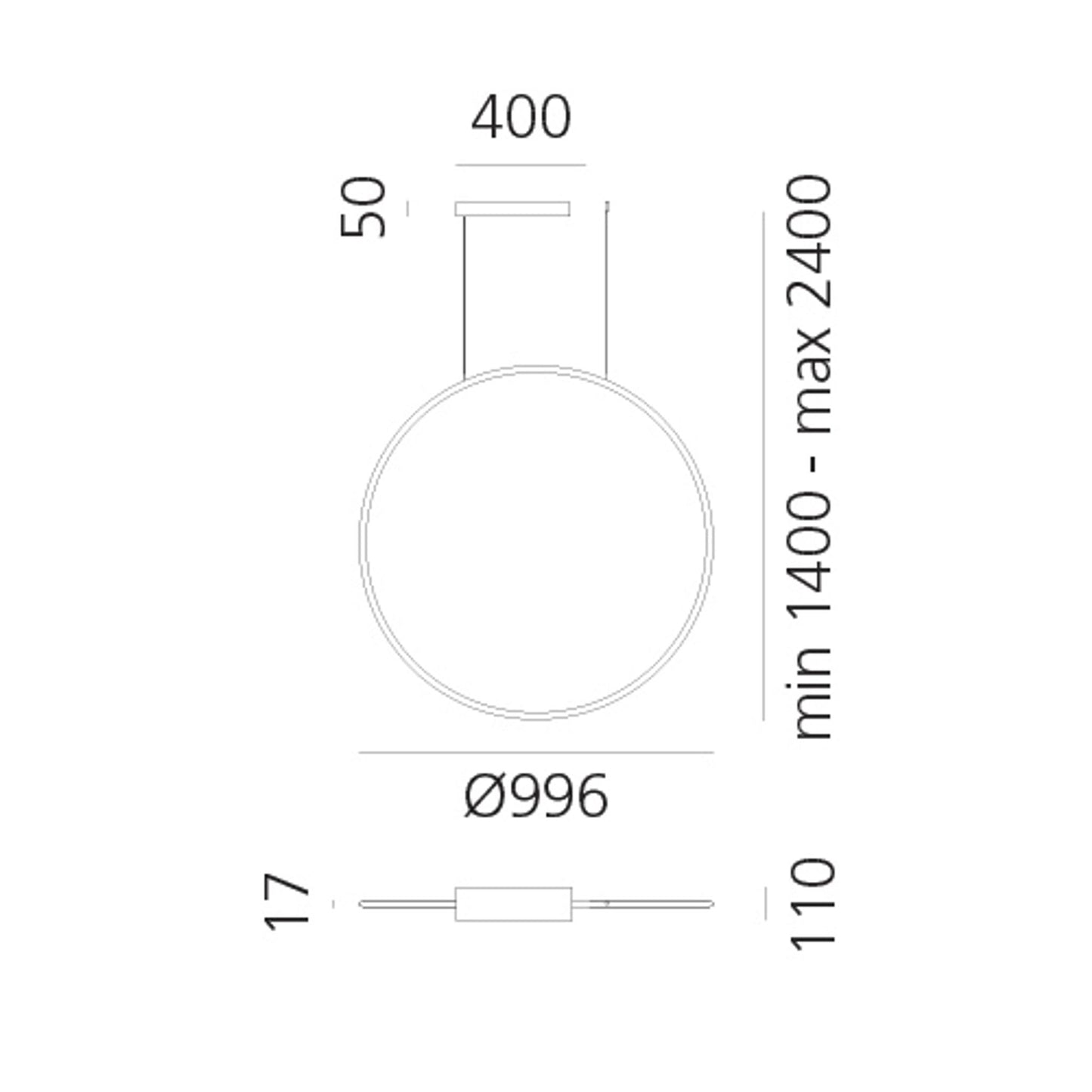 Discovery Vertical 100 TW LED Pendant DALI DT8