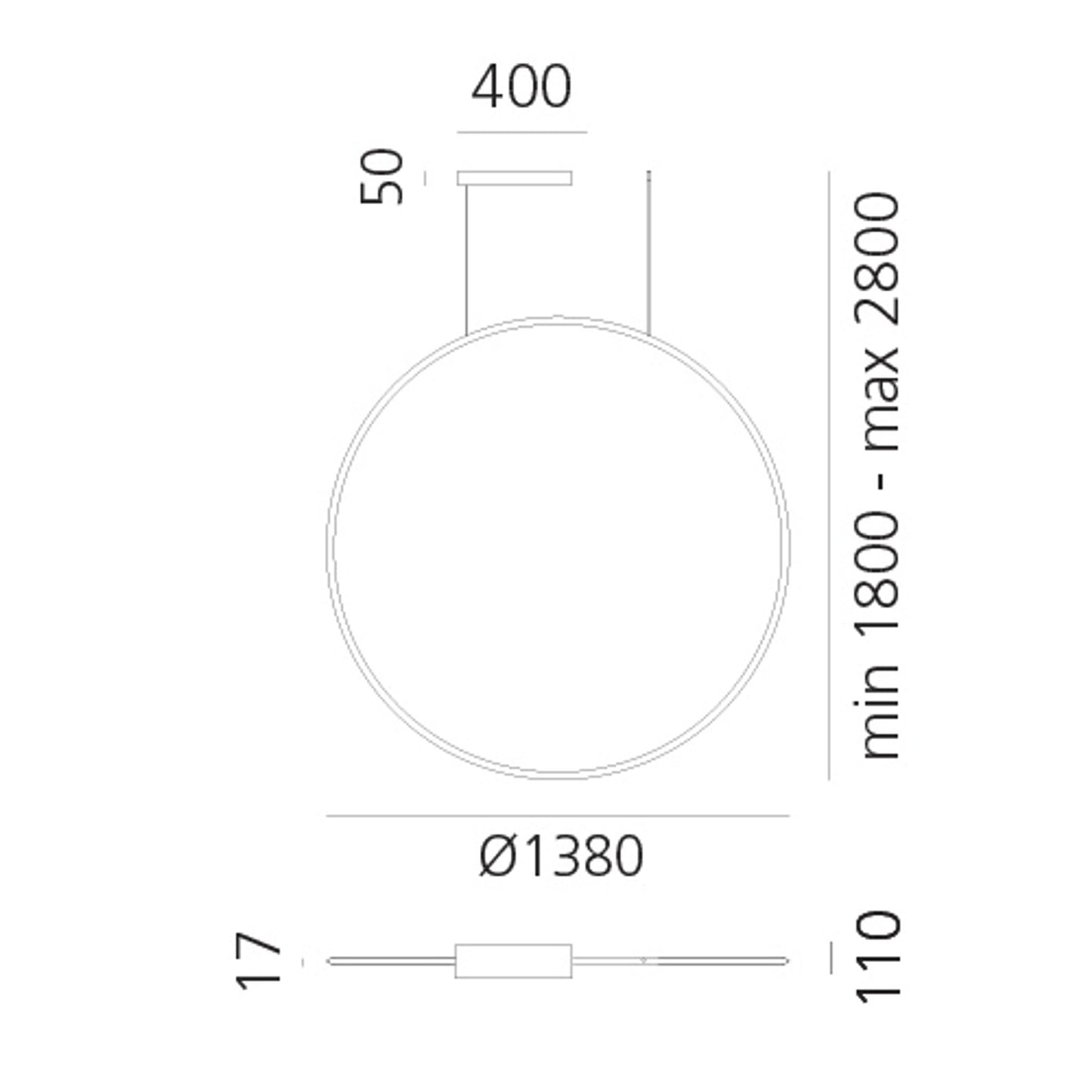 Discovery Vertical 140 TW LED Pendant DALI DT8