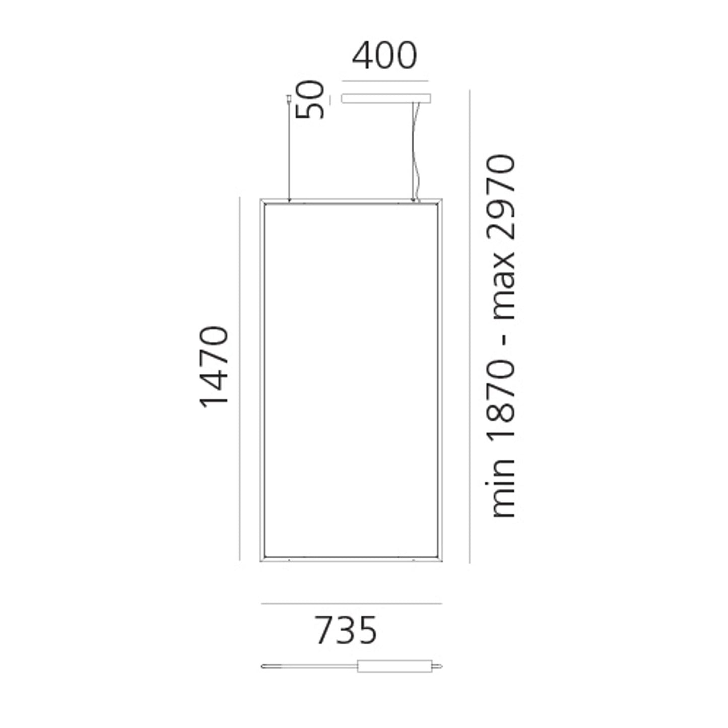 Discovery Space Rectangular TW LED Pendant DALI DT8