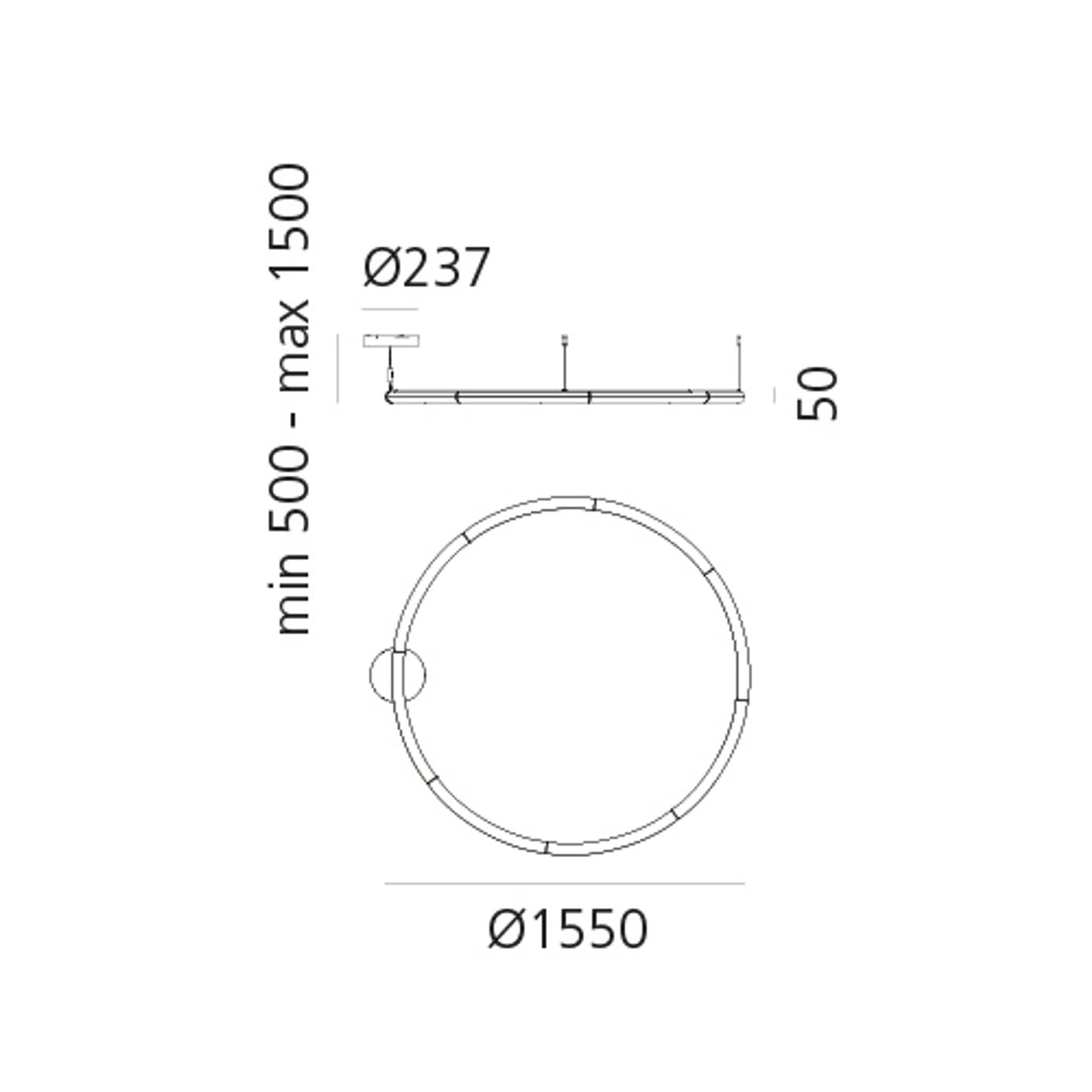 Alphabet of Light Circular 155 LED Pendant White