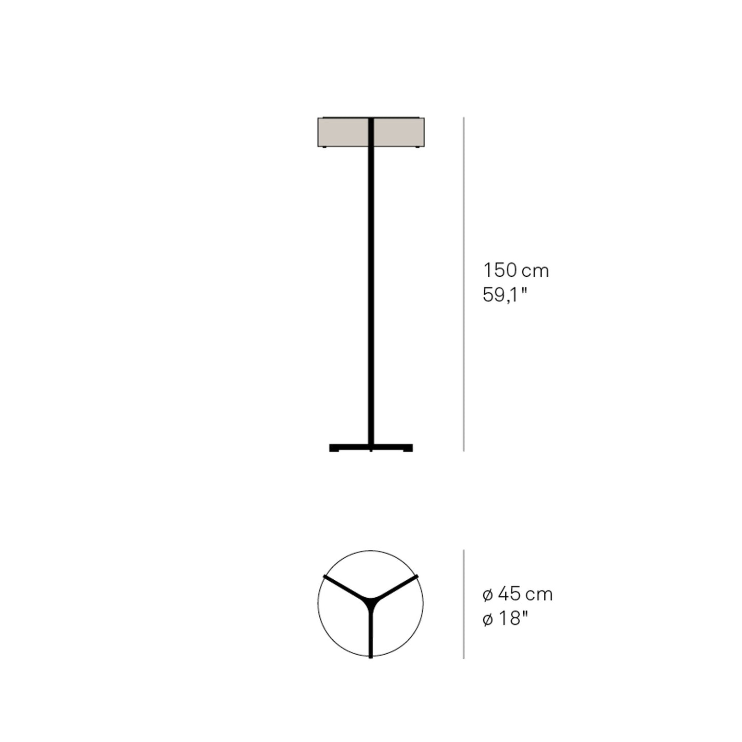 Thesis 150 LED Floor Lamp with White Shade