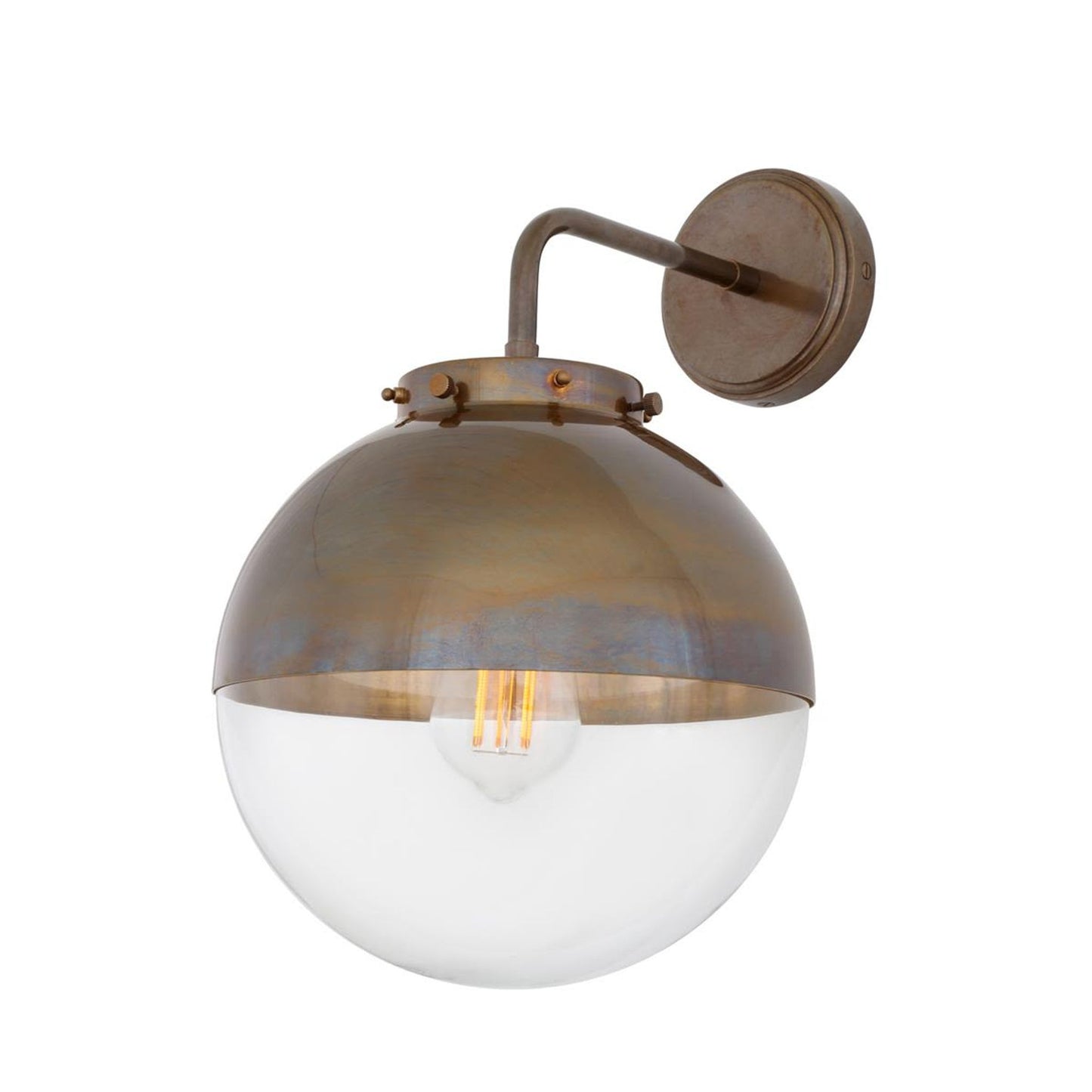 Mica Brass / Glass Dome Wall Light IP44