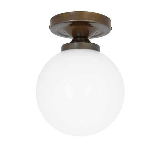 Yaounde 14cm Opal Globe Flush Ceiling Light