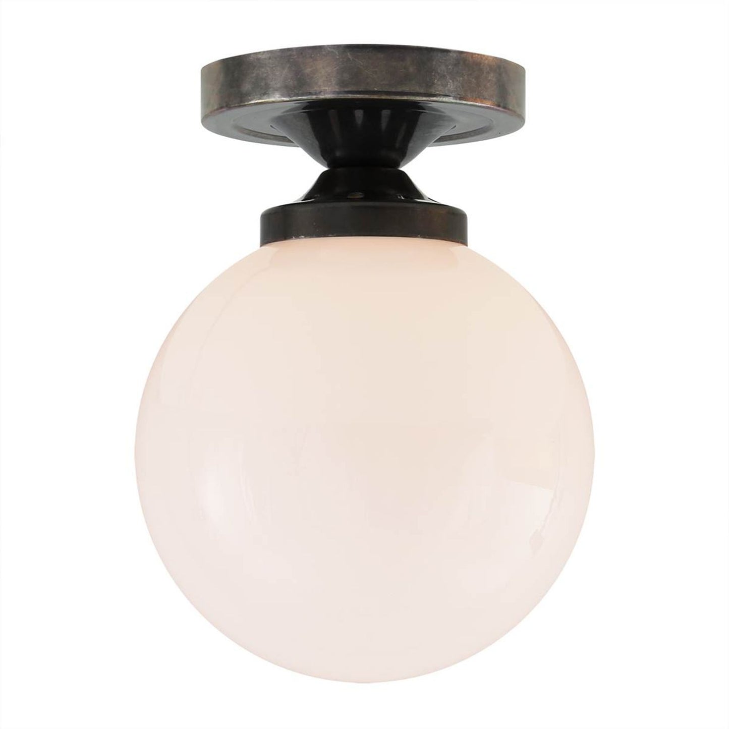 Yaounde 14cm Opal Globe Flush Ceiling Light