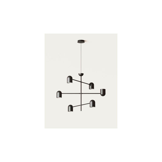 Pipe 6-Light LED Pendant Matt Black