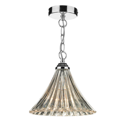 Ardeche 1-Light Fluted Glass Pendant in Polished Chrome