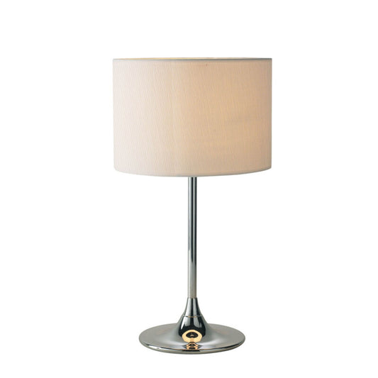 Delta Table Lamp Chrome with Ivory Woven Shade