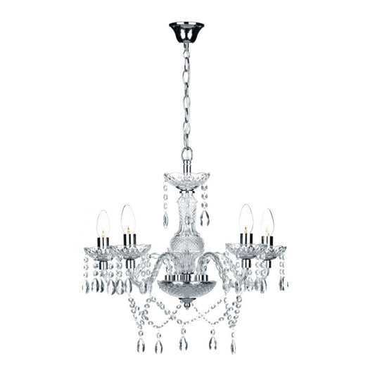 Katie 5-Light Chandelier with Polished Chrome & Acrylic Glass