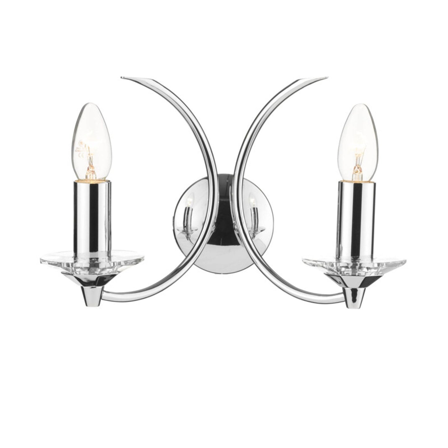 Medusa Double Wall Bracket K9 Crystal Polished Chrome