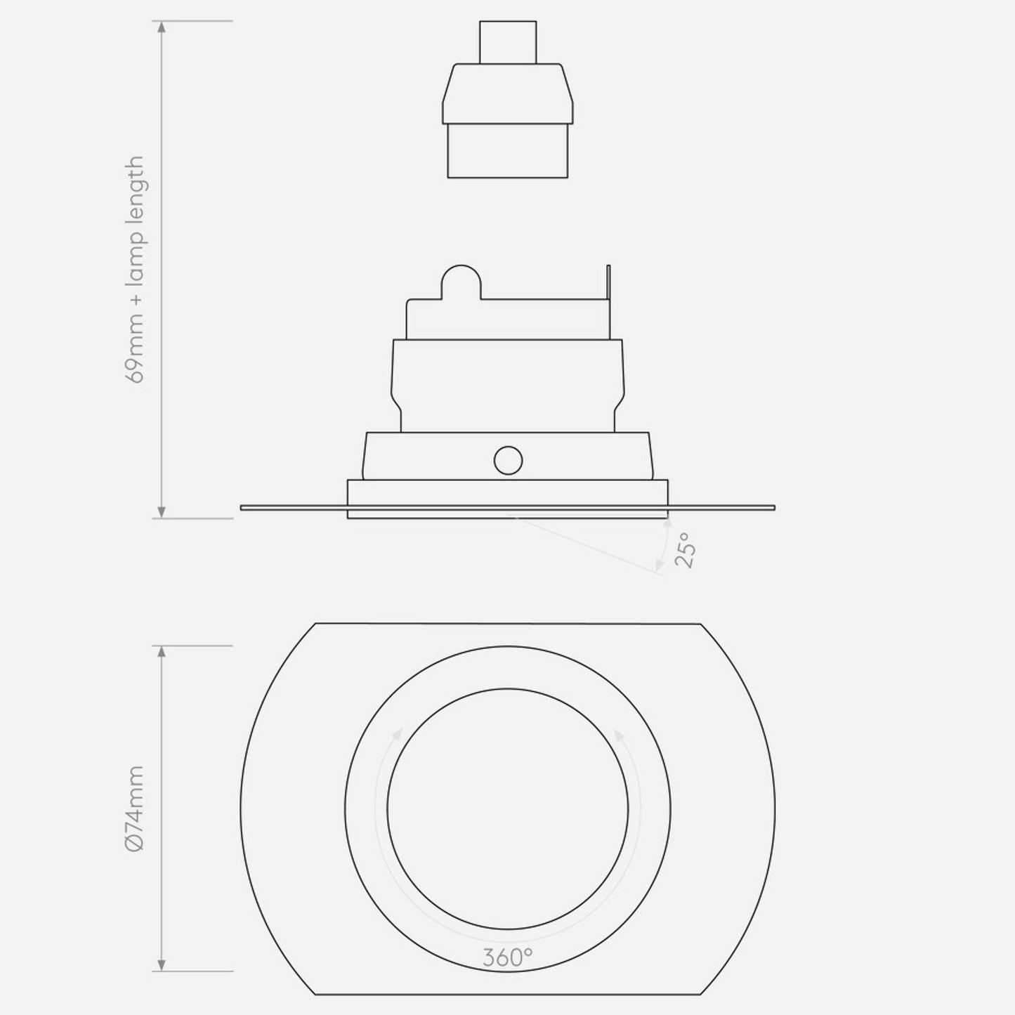 Pinhole Slimline Round Flush Adjustable Fire-Rated Ceiling Light