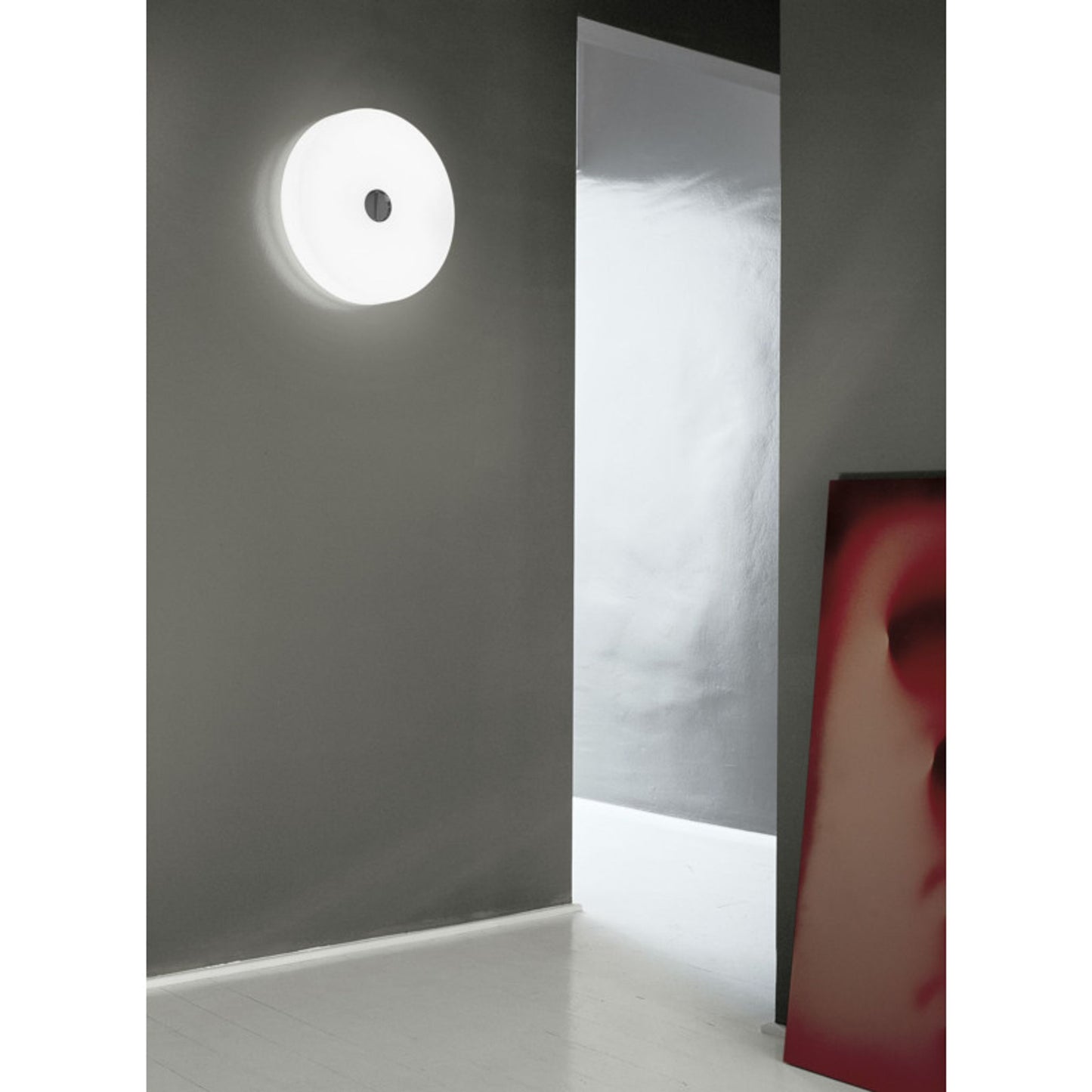 Button HL Wall and Ceiling Diffused Light with Blown Glass