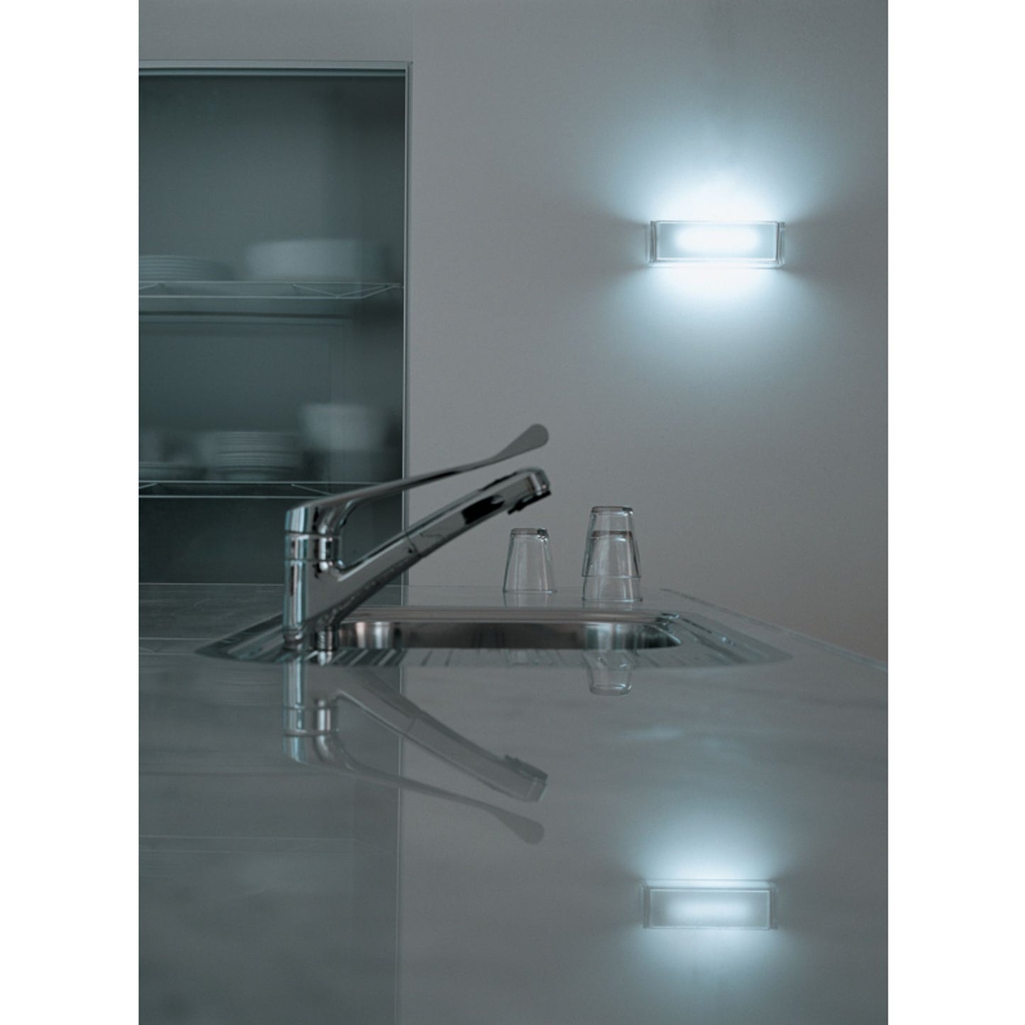 On The Rocks Transparent Glass Wall Light with Internal Opal Glass Diffuser