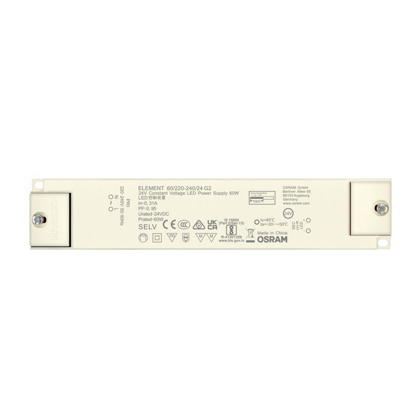 Non Dimmable, 60W 24V LED Driver