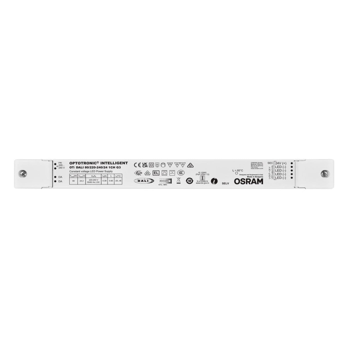 DALI Dimmable, 80W 24V LED Driver