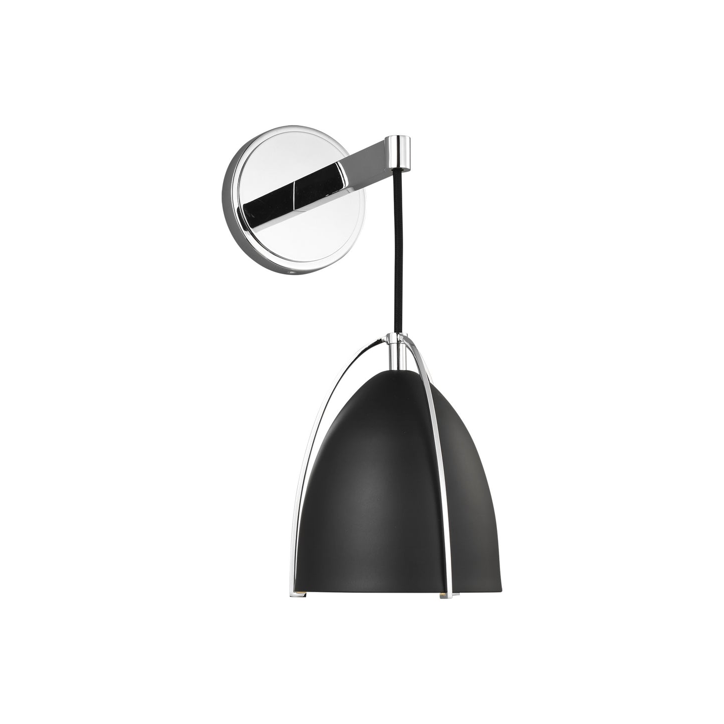 Norman One Light Bath Sconce with Matt Black Shade