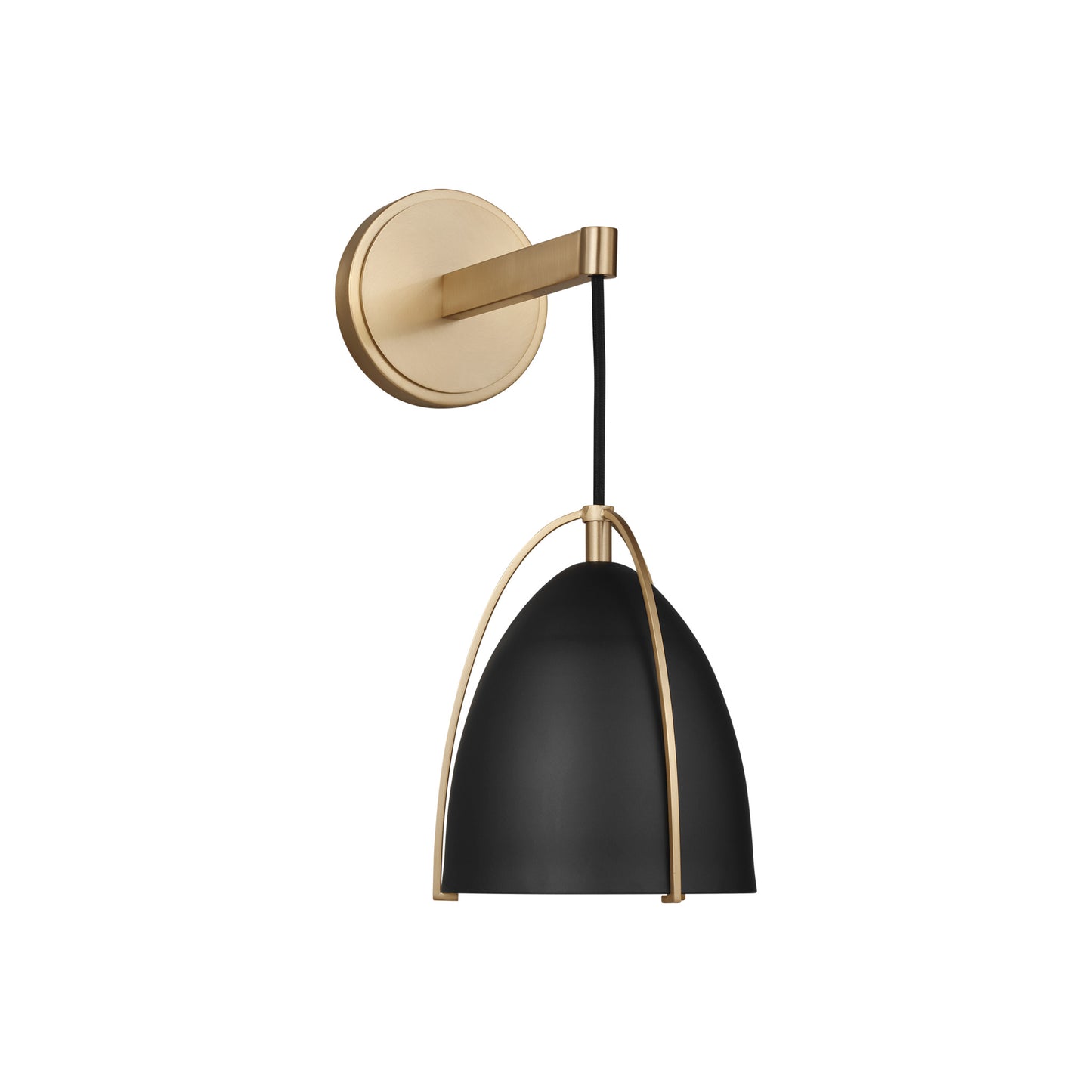 Norman One Light Bath Sconce with Matt Black Shade