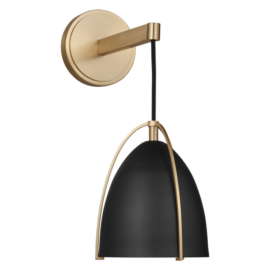 Norman One Light Bath Sconce with Matt Black Shade