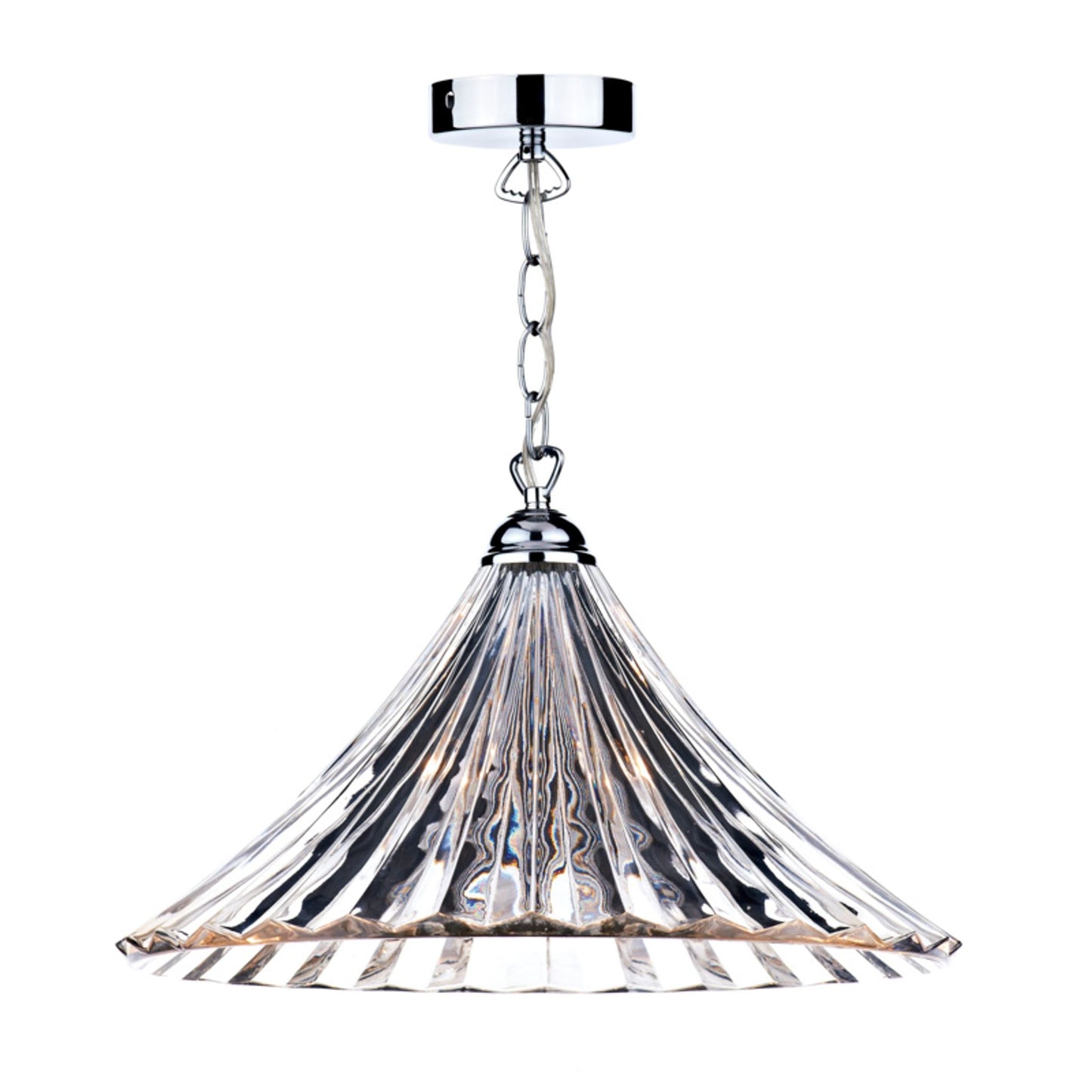 Ardeche 1-Light Large Pendant Clear Glass/Polished Chrome Finish