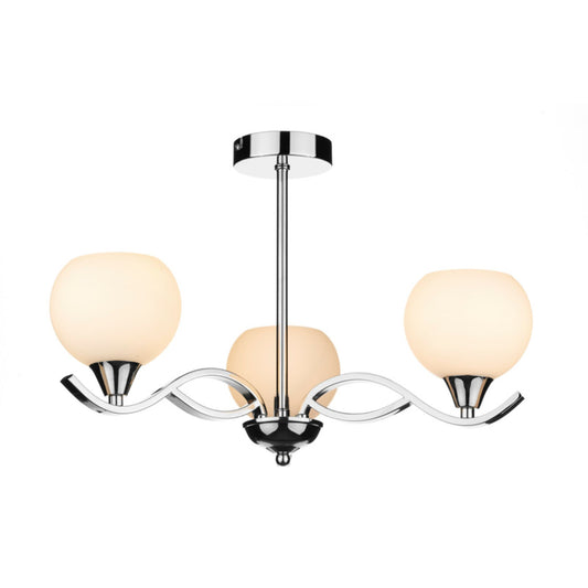 Aruba 3-Light Semi Flush Polished Chrome