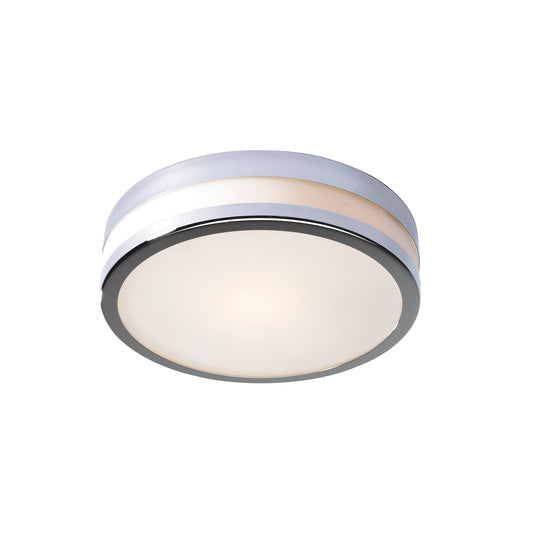 Cyro Small Round Flush Mount with Opal Glass Polished Chrome IP44