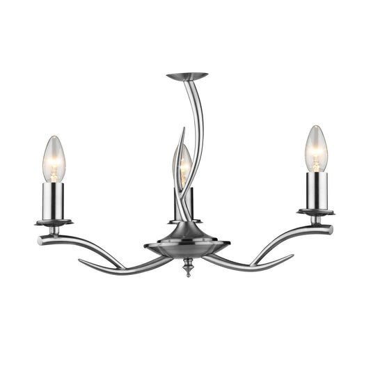 Elka 3-Light Chandelier with Metal Frame