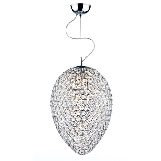 Frost 3-Light Pendant with Polished Chrome Frame & Crystal Glass