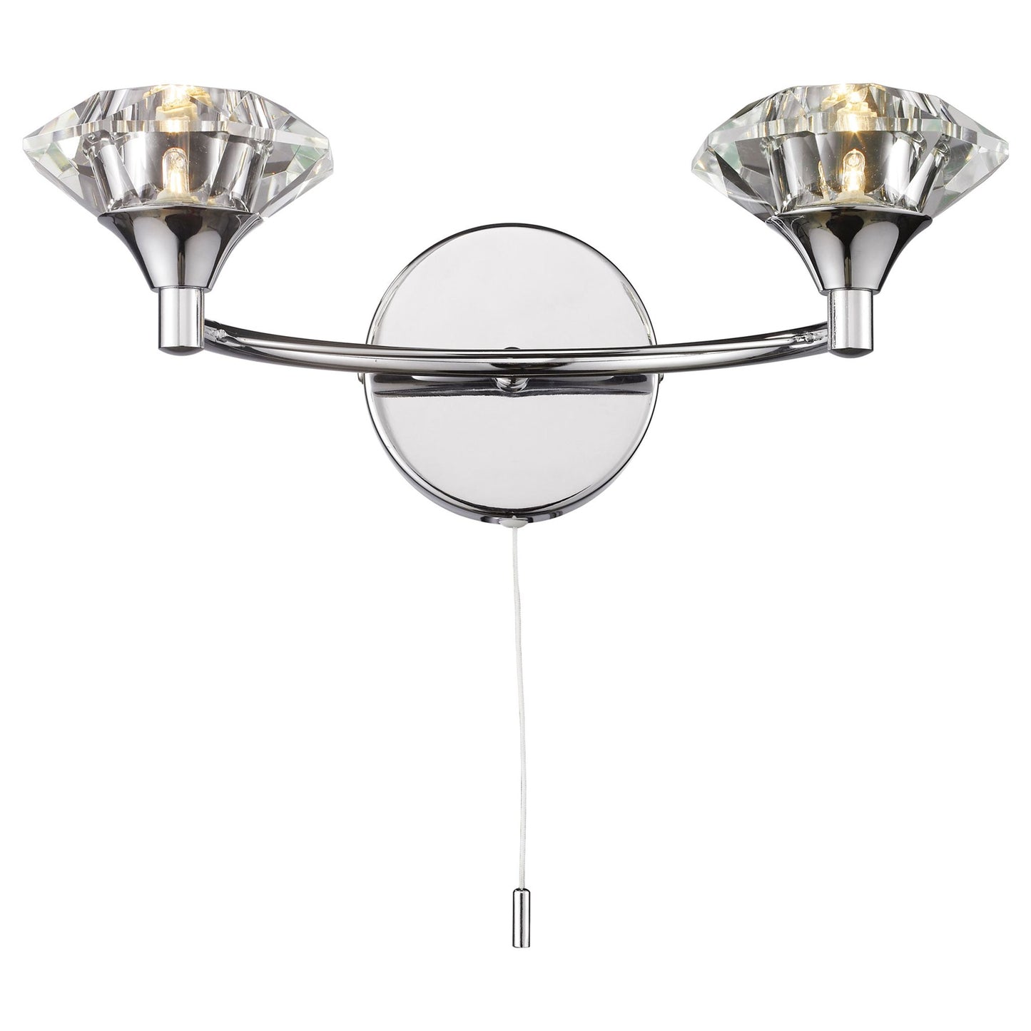 Luther Double Wall Bracket with Crystal Glass