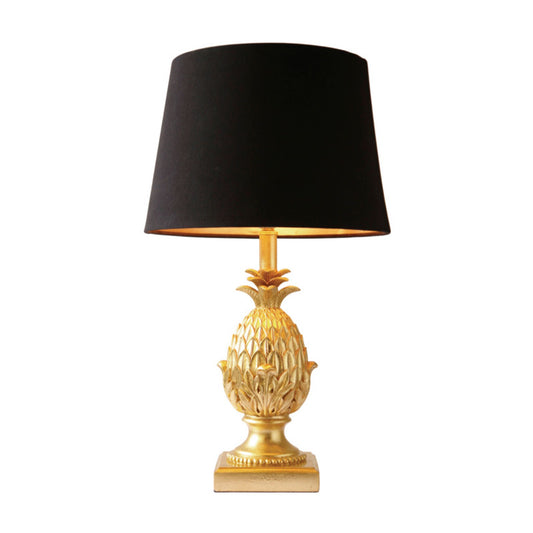 Pineapple Table Lamp with Shade Gold